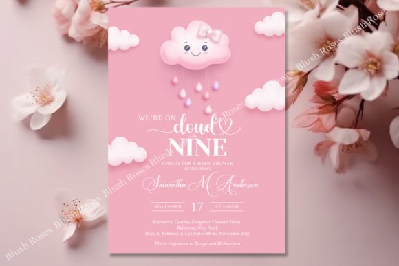 Download We're on Cloud Nine Baby Shower Invite - Baby Collection