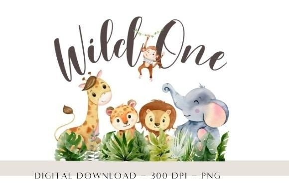 Download Wild One Safari Watercolor Baby Animals - Baby Collection
