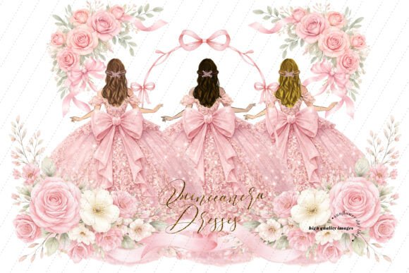 Download Pink Bow Princess Dresses Quinceañera - Pink Collection