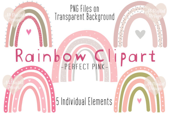 Download Boho Pink Rainbow Clipart - Pink Collection