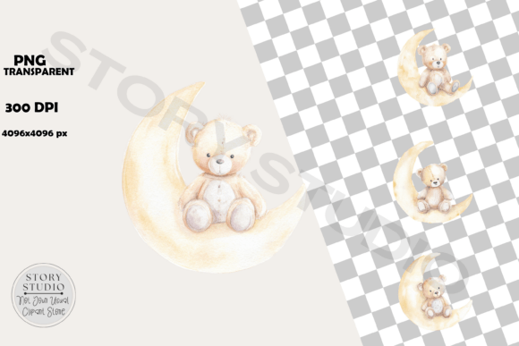 Download Dreamy Baby Bear Moon and Hammock - Baby Collection
