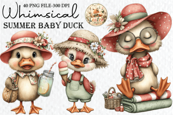 Download Whimsical Summer Baby Duck Clipart - Baby Collection