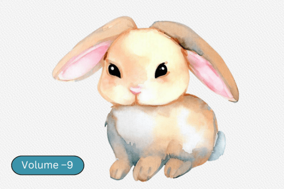 Download Bunny Watercolor Animal Baby Volume –9 - Baby Collection