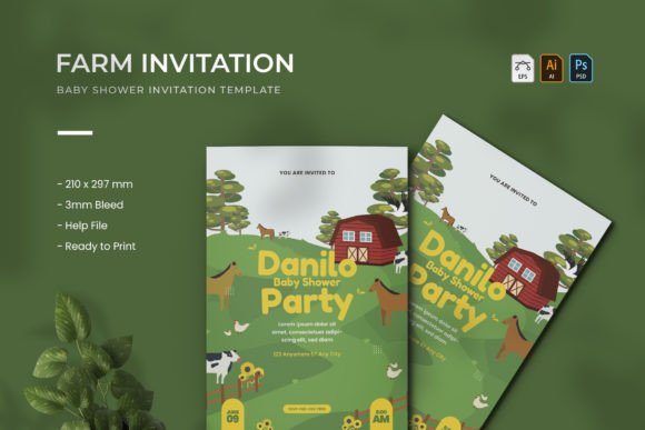 Download Farm - Baby Shower Invitation - Baby Collection