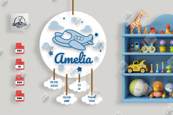 Download Cloud Journey Baby Stats Sign SVG - Baby Collection