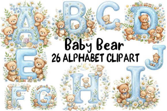 Download Baby Bear Alphabet Clipart - Baby Collection