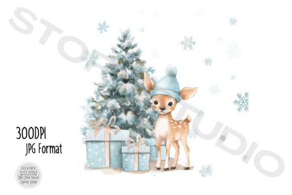 Download Cute Christmas Deer Clipart Set - Deer clipart set Collection