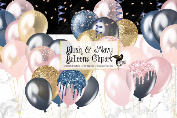 Download Blush and Navy Balloons Clipart - Balloons Collection