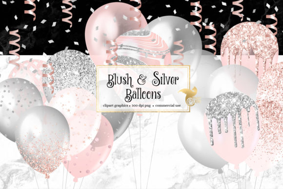 Download Blush and Silver Balloons Clipart - Balloons Collection