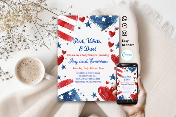 Download July of 4th Baby Shower Invitation - Baby Collection