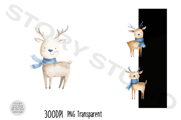 Download Adorable Watercolor Deer Clipart Set - Deer clipart set Collection