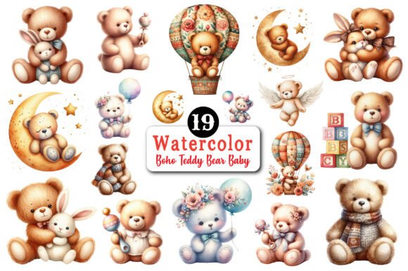 Download Boho Teddy Bear Baby Clipart - Baby Collection
