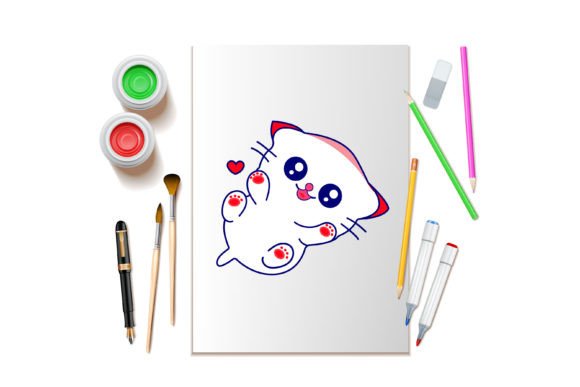 Download Cute Baby Cat Love Illustration - Baby Collection