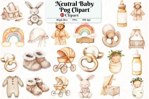 Download Neutral Baby Watercolor Clipart - Baby Collection