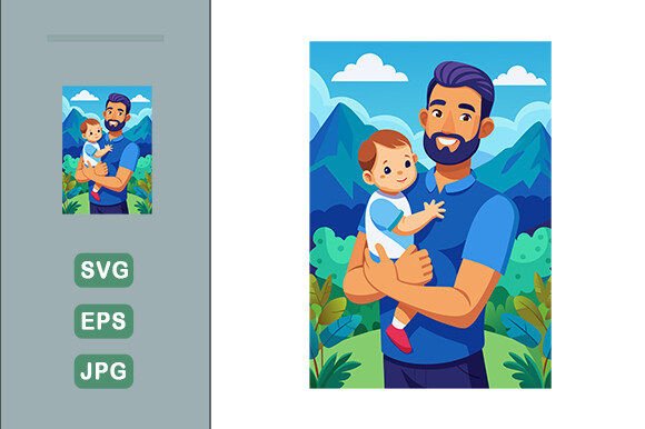 Download Father Happy with His Baby Blue Theme La - Baby Collection