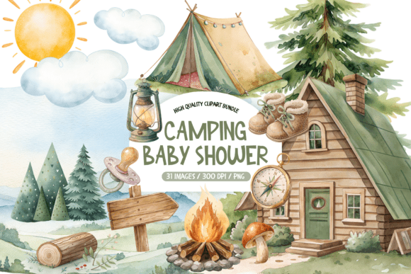 Download Camping Baby Shower Clipart - Baby Collection