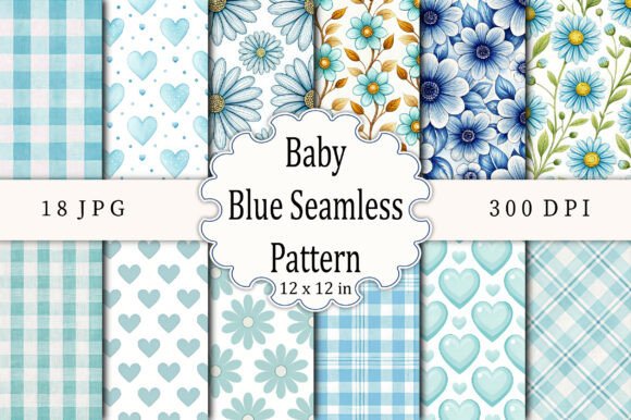 Download Baby Blue Seamless Pattern - Baby Collection