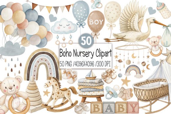 Download Baby Shower Clipart,Boho Nursery Clipart - Baby Collection