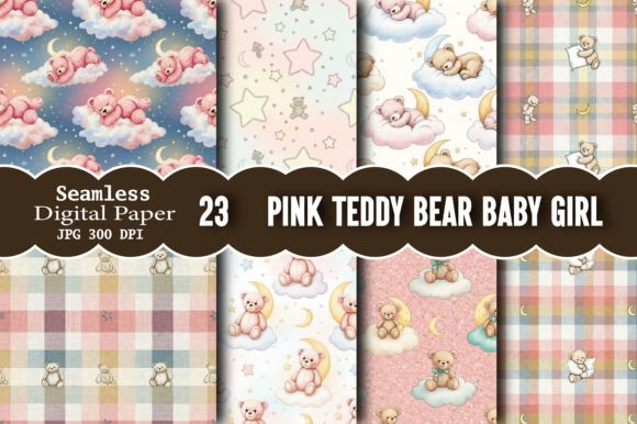 Download Pink Teddy Bear Baby Girl Pattern - Baby Collection