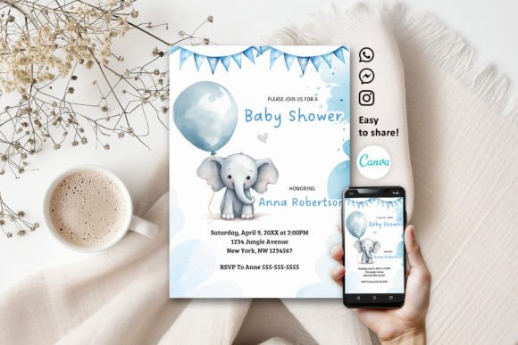 Download Cute Elephant Baby Shower Invitation - Baby Collection