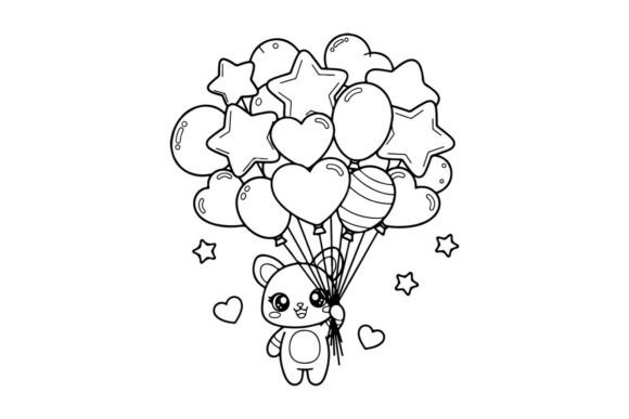 Download Cute Bear with Heart Balloons Love Celeb - Balloons Collection