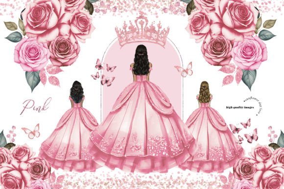 Download Pink Princess Butterfly Rose Clipart - Pink Collection