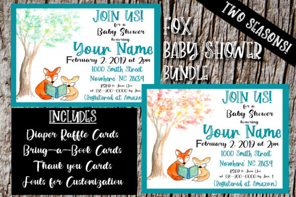 Download Fox Baby Shower Bundle with Fonts - Baby Collection