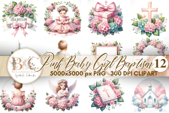 Download Watercolor Pink Baby Girl Baptism - Baby Collection