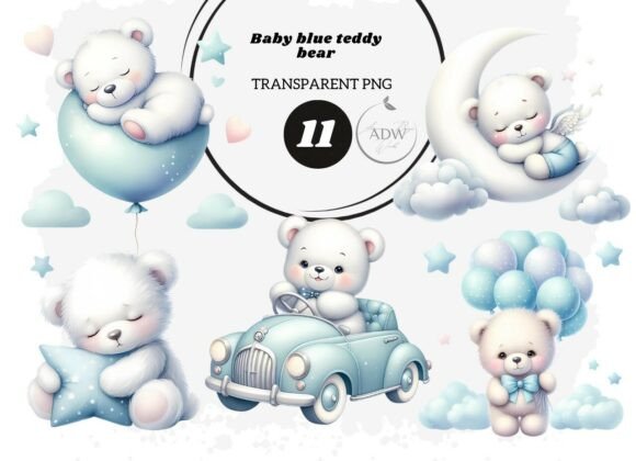 Download Baby Blue Teddy Bear - Baby Collection