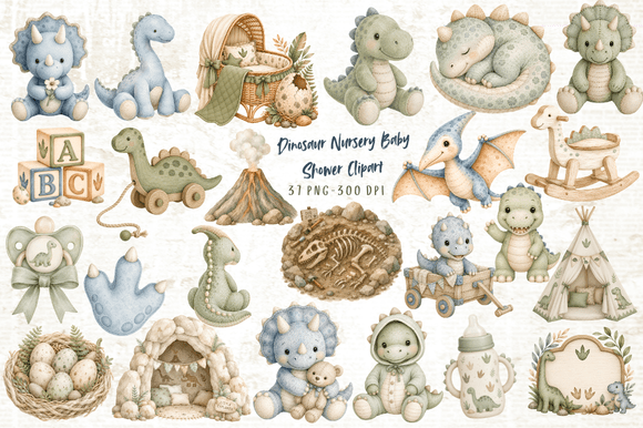 Download Dinosaur Nursery Baby Shower Clipart - Baby Collection
