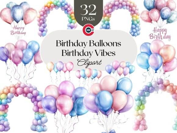 Download Colorful Birthday Balloons Graphics - Balloons Collection