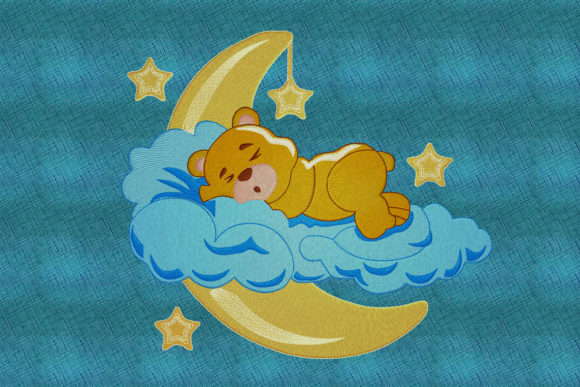 Download Baby Teddy Bear Sleeping on the Clouds - Baby Collection