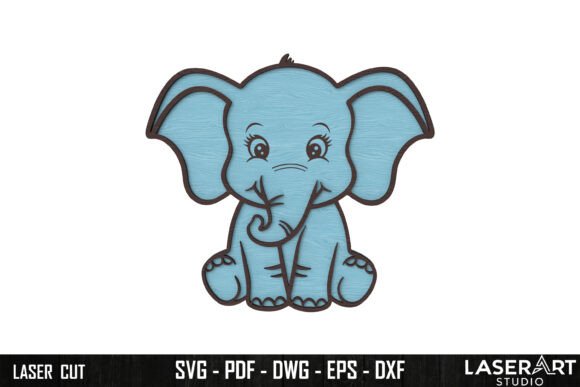Download Baby Elephant SVG Laser Cut - Baby Collection