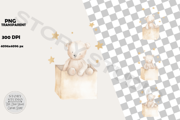 Download Sweet Baby Bear and Stars Clipart - Baby Collection
