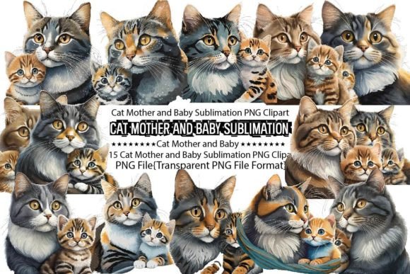 Download Cat Mother and Baby Sublimation Bundle - Baby Collection
