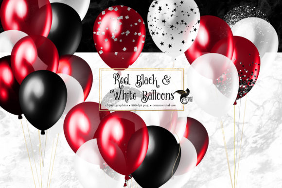 Download Red Black and White Balloons Clipart - Balloons Collection