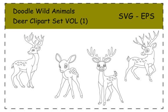 Download Deer Clipart Set. Wild Animals Clipart - Deer clipart set Collection