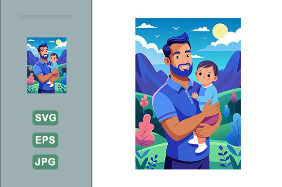 Download Father Happy with His Baby Blue Theme La - Baby Collection