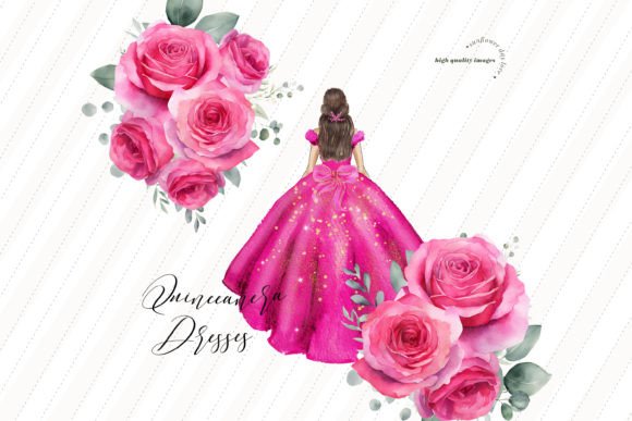 Download Fuchsia Pink Princess Dresses Clipart - Pink Collection