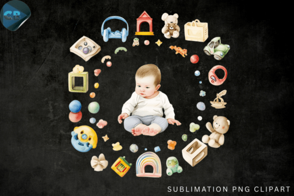 Download Baby with Toys PNG Clipart - Baby Collection
