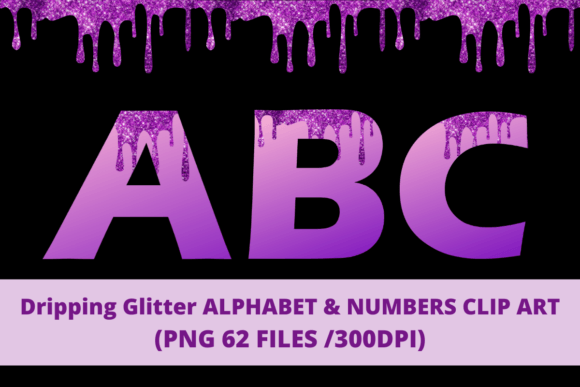Download Purple and Pink Dripping Glitter Alphabe - Pink Collection