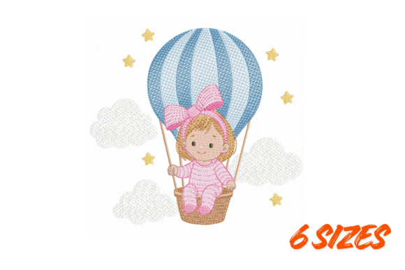 Download Baby Girl Balloon Embroidery Design - Baby Collection