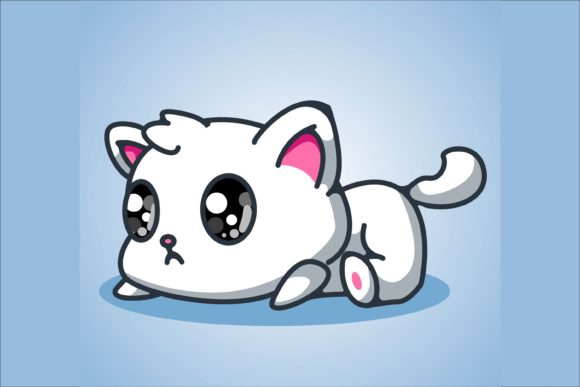 Download A Little Baby White Cat Illustration - Baby Collection