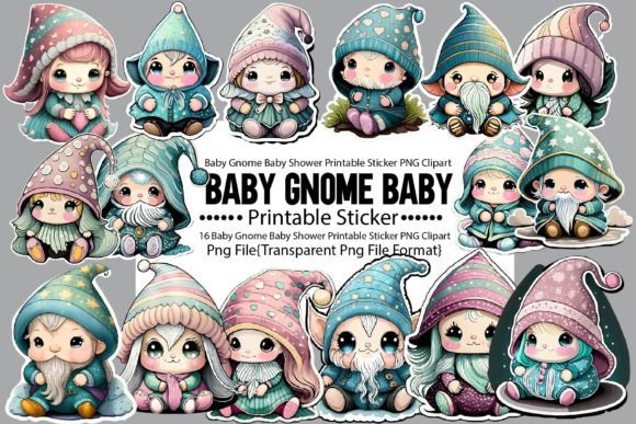 Download Baby Gnome Baby Shower Printable Sticker - Baby Collection