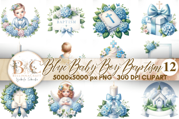 Download Watercolor Blue Baby Boy Baptism Clipart - Baby Collection