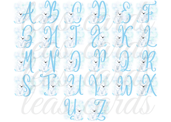 Download Baby Blue Polar Bear Christmas Alphabet - Baby Collection
