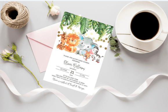 Download Animals Safari Baby Shower Invitation - Baby Collection