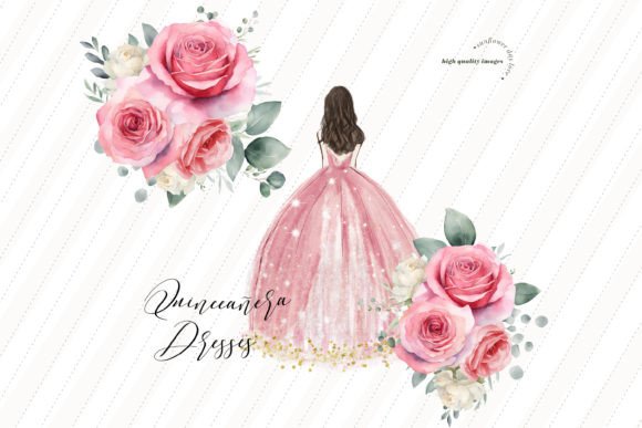 Download Elegant Pink Princess Dress Clipart - Pink Collection