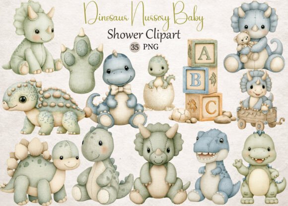 Download Dinosaur Nursery Baby Shower Clipart - Baby Collection