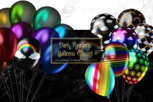 Download Dark Rainbow Balloons Clipart - Balloons Collection